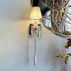 Luxury Crystal Wall Lamp European Style Villa Bedroom Living Room Dining Room Mirror Sconces Lights Crystal Wall Lamp